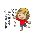「麦わら帽子の女の子の日常スタンプ」（個別スタンプ：3）