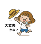 「麦わら帽子の女の子の日常スタンプ」（個別スタンプ：14）
