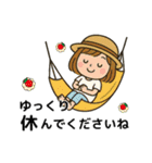 「麦わら帽子の女の子の日常スタンプ」（個別スタンプ：22）