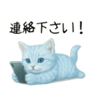 推し猫【青】.（個別スタンプ：1）
