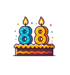 バースデーケーキとキャンドル（80〜119）（個別スタンプ：9）
