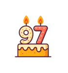 バースデーケーキとキャンドル（80〜119）（個別スタンプ：18）