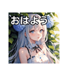 【梅雨】紫陽花ガール（個別スタンプ：6）