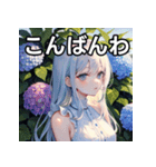 【梅雨】紫陽花ガール（個別スタンプ：18）