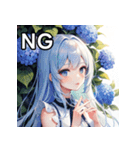 【梅雨】紫陽花ガール（個別スタンプ：25）