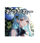 【梅雨】紫陽花ガール（個別スタンプ：35）