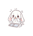もふもふうさぎのごきげんタイム（個別スタンプ：3）