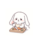 もふもふうさぎのごきげんタイム（個別スタンプ：6）