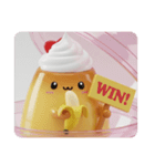 バナナを食べるプリンちゃん(四角型)（個別スタンプ：2）