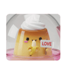 バナナを食べるプリンちゃん(四角型)（個別スタンプ：4）