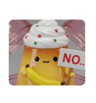 バナナを食べるプリンちゃん(四角型)（個別スタンプ：5）
