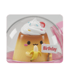 バナナを食べるプリンちゃん(四角型)（個別スタンプ：7）