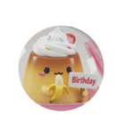 バナナを食べるプリンちゃん(丸型)（個別スタンプ：1）