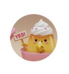 バナナを食べるプリンちゃん(丸型)（個別スタンプ：2）