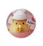 バナナを食べるプリンちゃん(丸型)（個別スタンプ：4）