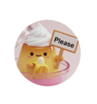 バナナを食べるプリンちゃん(丸型)（個別スタンプ：5）