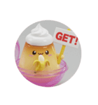バナナを食べるプリンちゃん(丸型)（個別スタンプ：7）