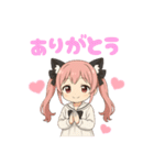 毎日使える！ピンク髪の猫耳セーラーちゃん（個別スタンプ：3）
