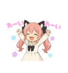 毎日使える！ピンク髪の猫耳セーラーちゃん（個別スタンプ：4）