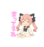 毎日使える！ピンク髪の猫耳セーラーちゃん（個別スタンプ：5）