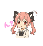 毎日使える！ピンク髪の猫耳セーラーちゃん（個別スタンプ：9）