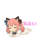 毎日使える！ピンク髪の猫耳セーラーちゃん（個別スタンプ：14）