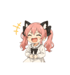 毎日使える！ピンク髪の猫耳セーラーちゃん（個別スタンプ：17）
