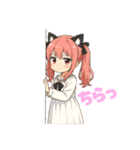 毎日使える！ピンク髪の猫耳セーラーちゃん（個別スタンプ：22）