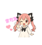 毎日使える！ピンク髪の猫耳セーラーちゃん（個別スタンプ：24）