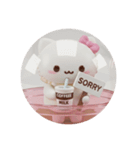 白いカフェマカロンちゃん(丸型)（個別スタンプ：3）