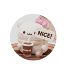 白いカフェマカロンちゃん(丸型)（個別スタンプ：4）