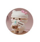 白いカフェマカロンちゃん(丸型)（個別スタンプ：5）