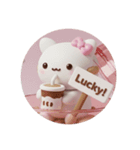 白いカフェマカロンちゃん(丸型)（個別スタンプ：7）