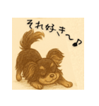 チワワ（チョコタン）のもかちゃん（個別スタンプ：3）