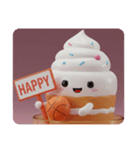 バスケケーキちゃん(四角型)（個別スタンプ：1）