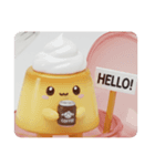 コーヒーホイッププリン(四角型)（個別スタンプ：7）