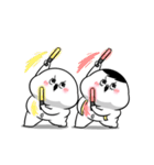 ぽっちゃりした白丸兄弟（個別スタンプ：9）