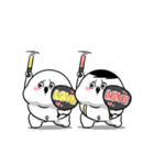 ぽっちゃりした白丸兄弟（個別スタンプ：10）