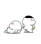 ぽっちゃりした白丸兄弟（個別スタンプ：16）