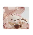 白いカフェマカロンちゃん(四角型)（個別スタンプ：2）
