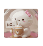 白いカフェマカロンちゃん(四角型)（個別スタンプ：3）