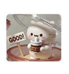 白いカフェマカロンちゃん(四角型)（個別スタンプ：4）