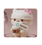 白いカフェマカロンちゃん(四角型)（個別スタンプ：5）