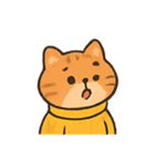 もこもこセーター茶トラ行進（個別スタンプ：4）