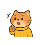 もこもこセーター茶トラ行進（個別スタンプ：21）