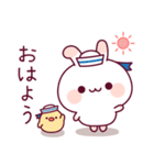 飛び出す♪ウサピヨ 夏のスタンプ（個別スタンプ：1）