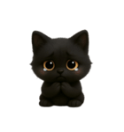 ぽっちゃりした大きな目の黒猫 （NT）（個別スタンプ：2）