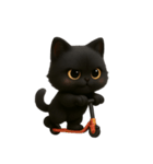 ぽっちゃりした大きな目の黒猫 （NT）（個別スタンプ：3）