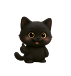 ぽっちゃりした大きな目の黒猫 （NT）（個別スタンプ：9）