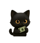 ぽっちゃりした大きな目の黒猫 （NT）（個別スタンプ：10）